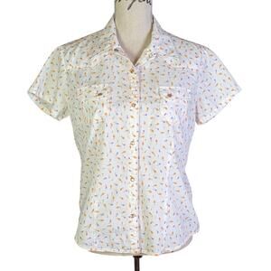 Vintage Y2K Two Friends Ranch Floral Western Snap Shirt Cotton Women's L